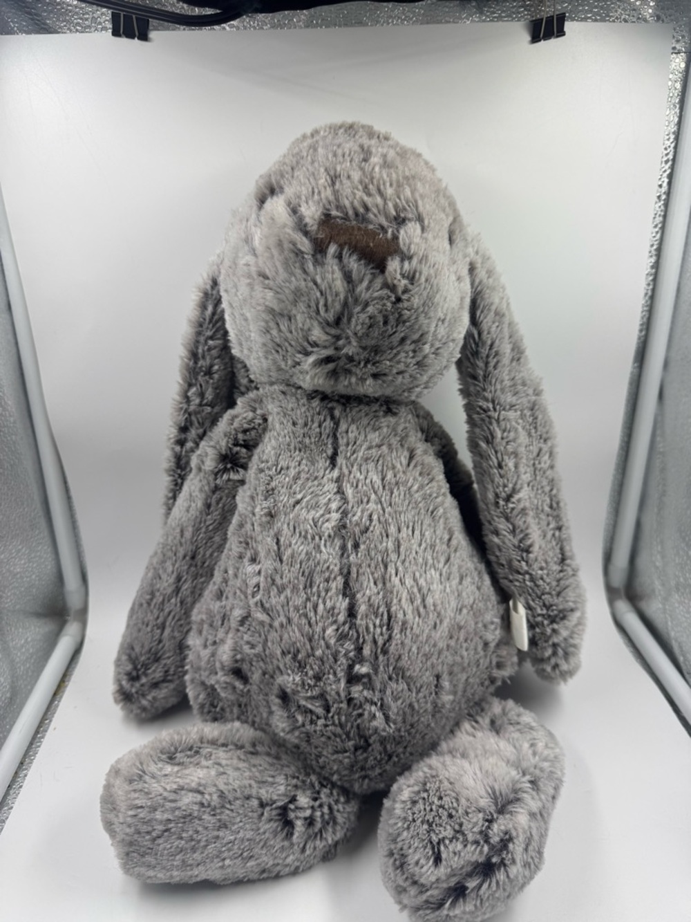 Burton & Burton Lop Eared Bunny Rabbit Plush Stuffed Animal 18” Frosted Gray